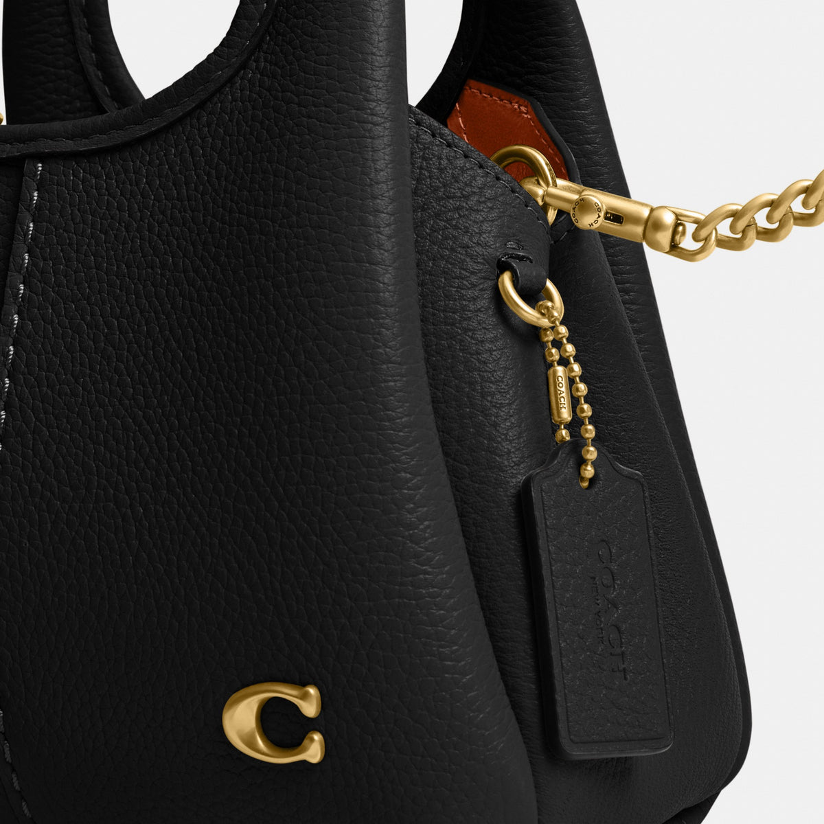 Coach Lana Shoulder Bag 19 - Brass/Black (Women's)