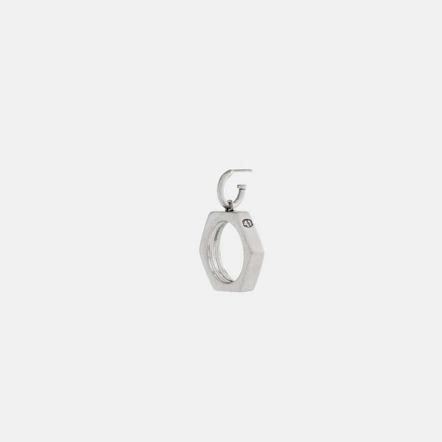 Coach Hex Nut Single Earring - Silver (Women's)