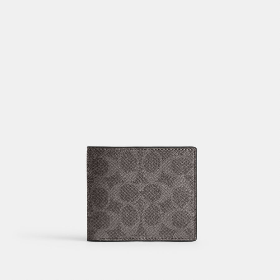 Coach 3-In-1 Wallet In Signature Canvas - Grey Signature (Men's)