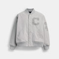 Coach Canvas Varsity Jacket - Light Grey (Men's)