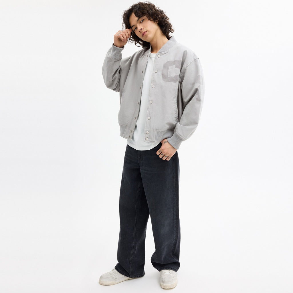 Coach Canvas Varsity Jacket - Light Grey (Men's)