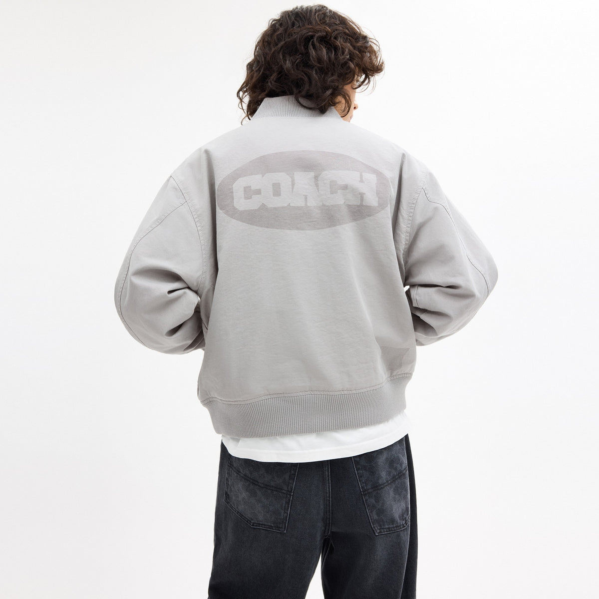 Coach Canvas Varsity Jacket - Light Grey (Men's)