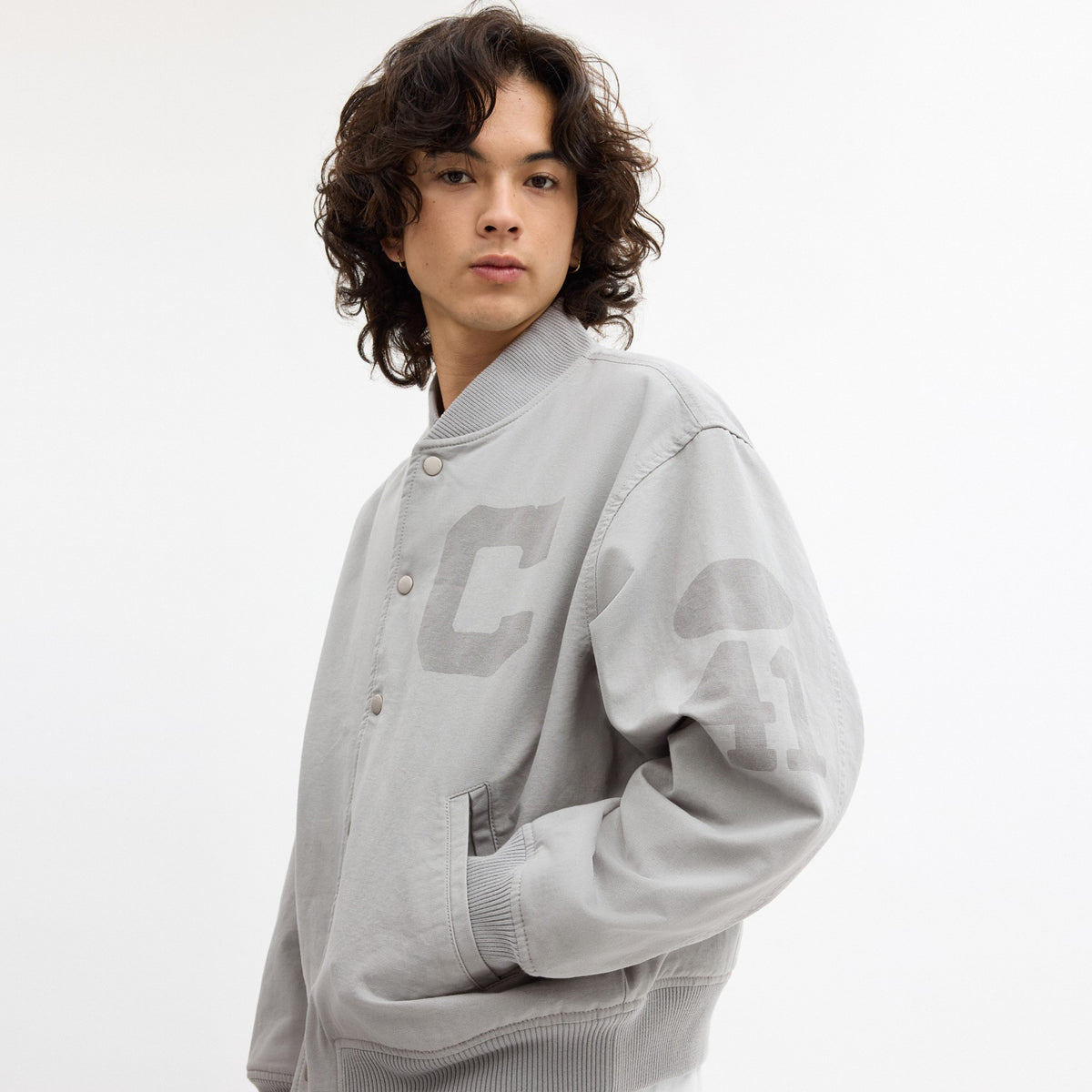 Coach Canvas Varsity Jacket - Light Grey (Men's)