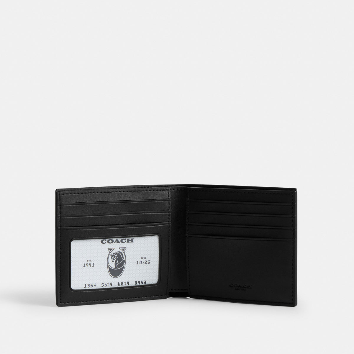 Coach ID Billfold Wallet In Signature Canvas With Varsity Stripe - Black (Men's)
