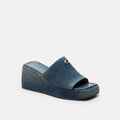 Coach Marie Platform Sandal In Loved Denim - Dark Indigo