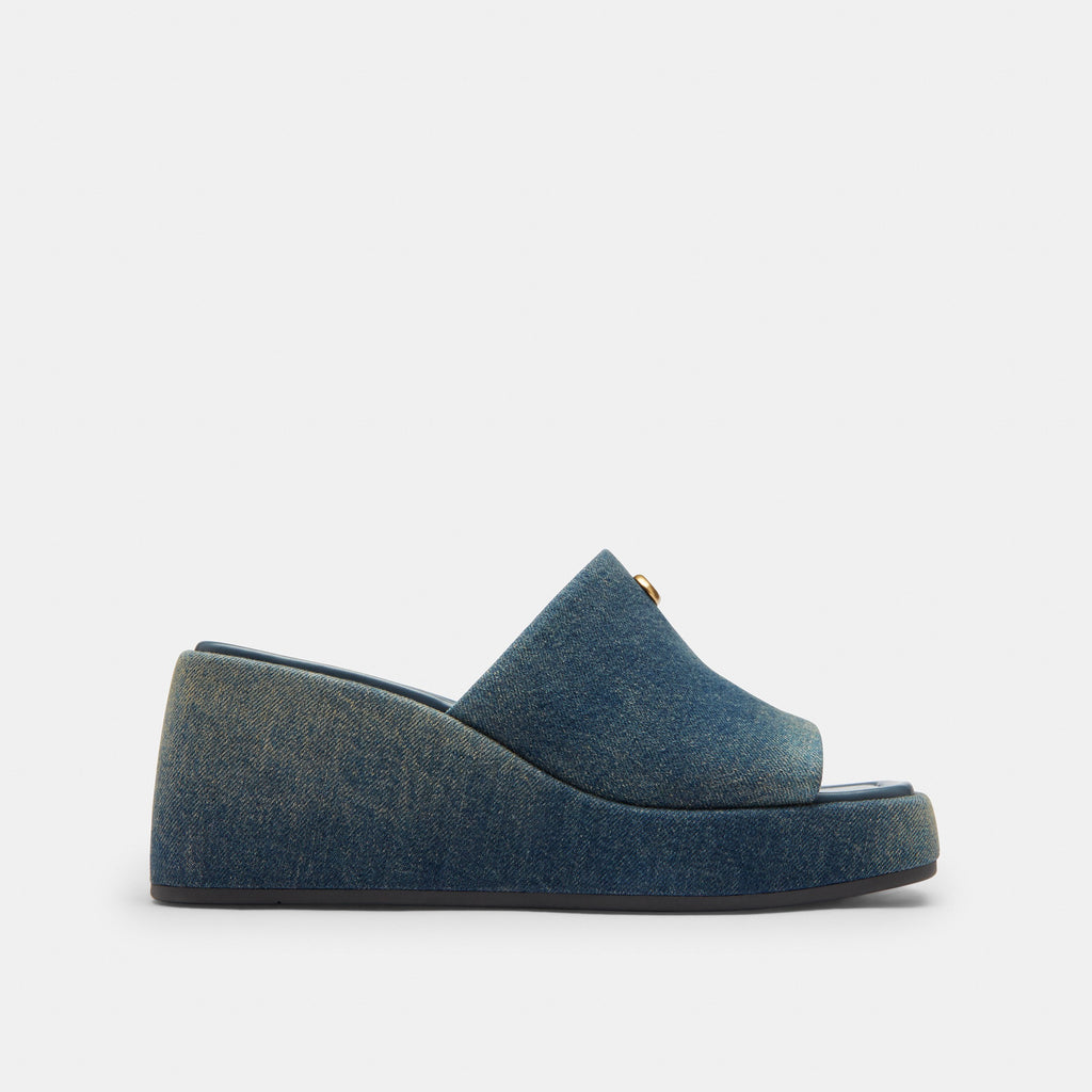 Coach Marie Platform Sandal In Loved Denim - Dark Indigo (2)