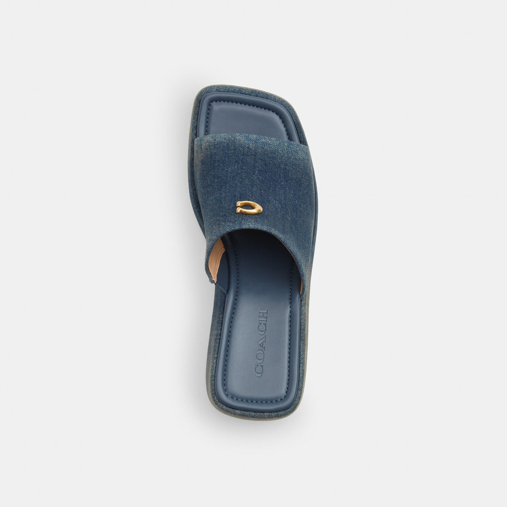 Coach Marie Platform Sandal In Loved Denim - Dark Indigo (3)