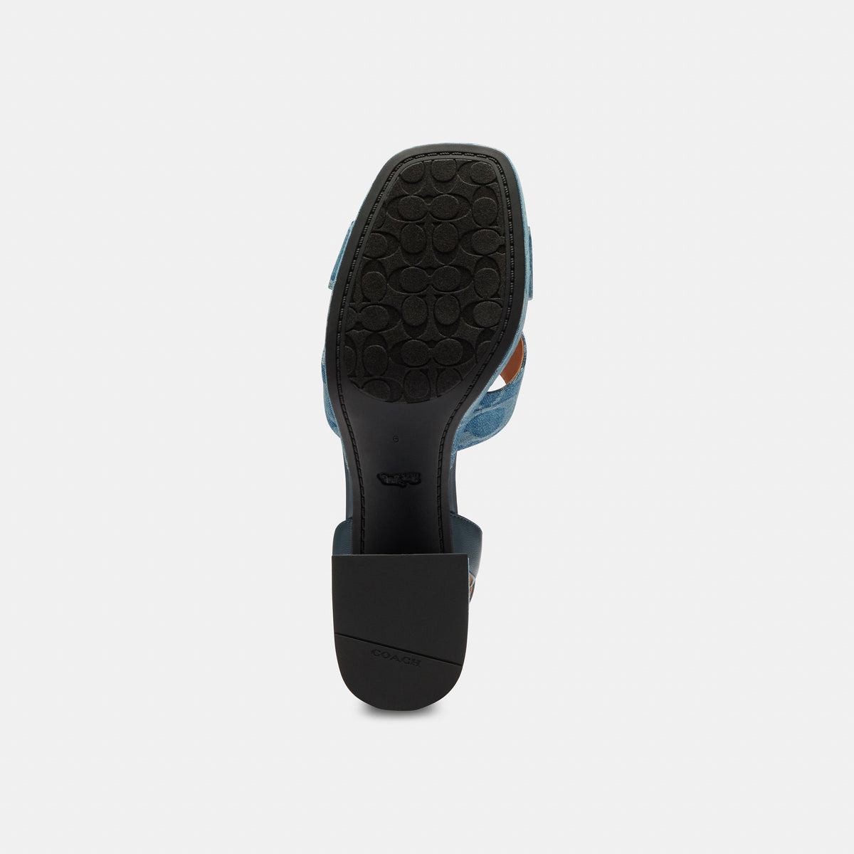 Coach Block Heel Sandal In Signature Denim - Indigo (5)