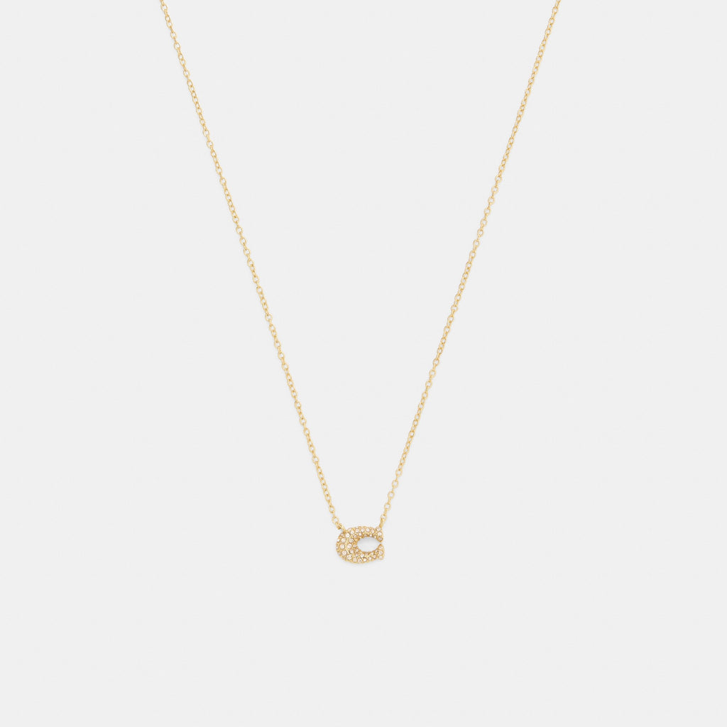 Coach Pavé C Necklace - Gold (Women's)