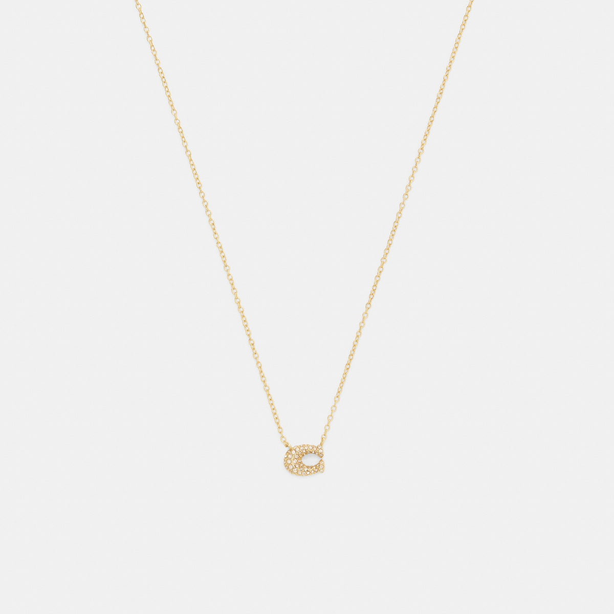 Coach Pavé C Necklace - Gold (Women's)