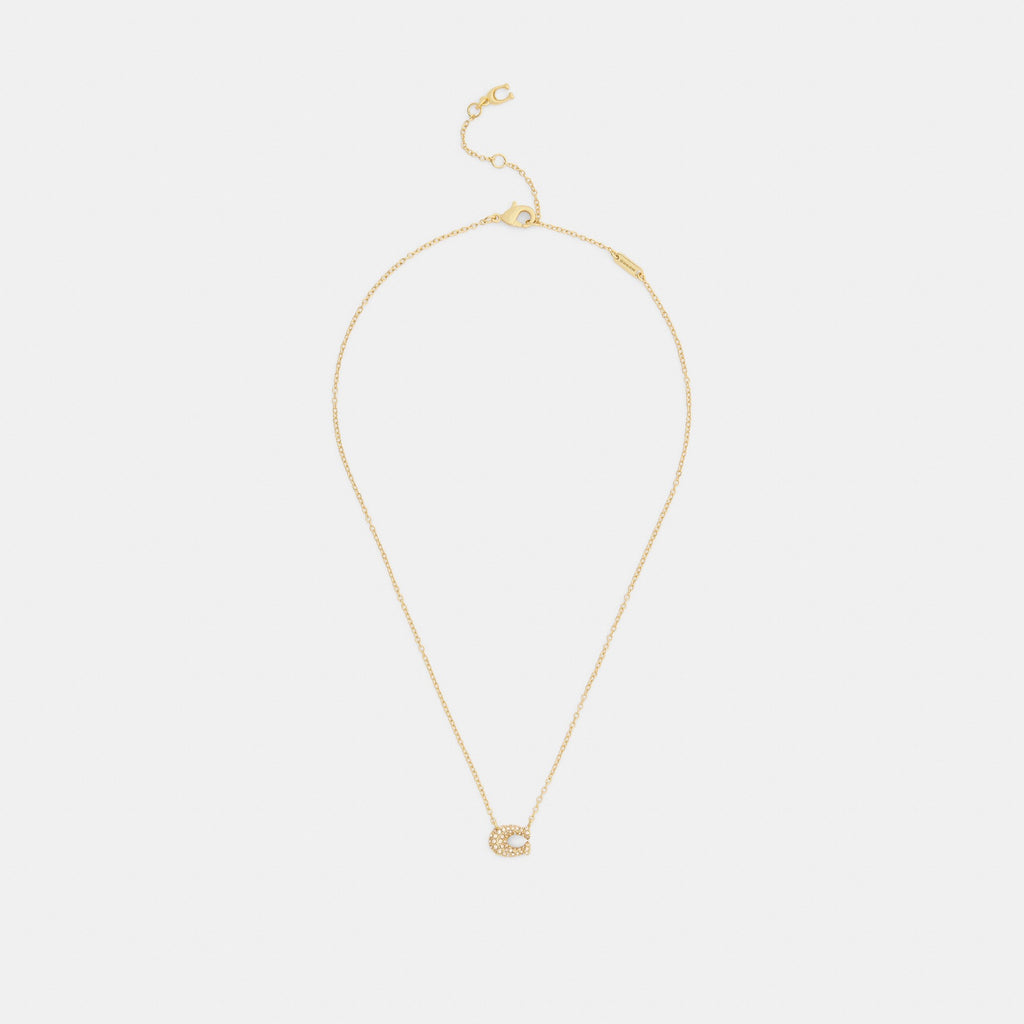 Coach Pavé C Necklace - Gold (Women's)