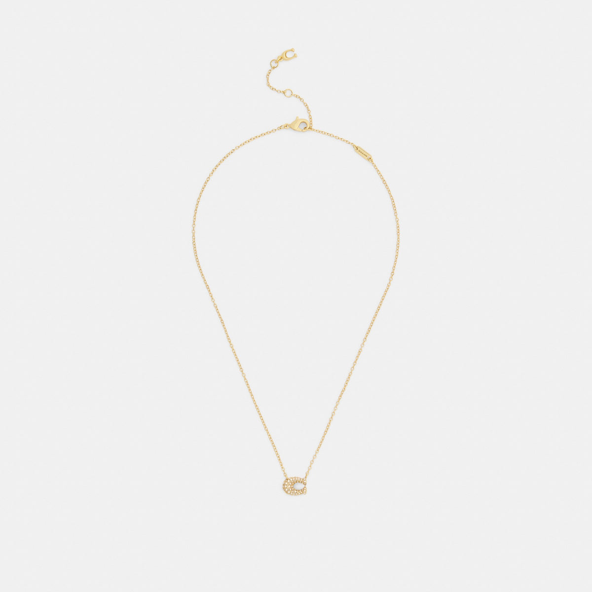 Coach Pavé C Necklace - Gold (Women's)
