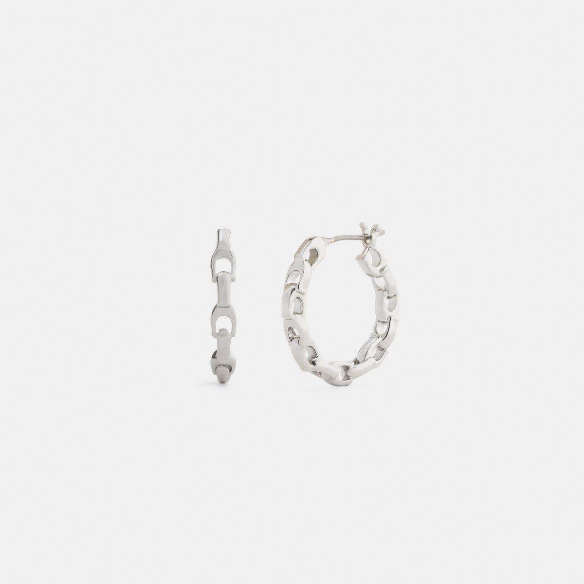 Coach Linked C Small Hoop Earrings - Silver (Women's)