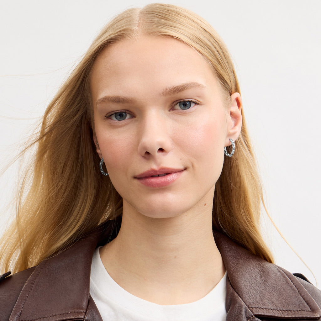Coach Linked C Small Hoop Earrings - Silver (Women's)