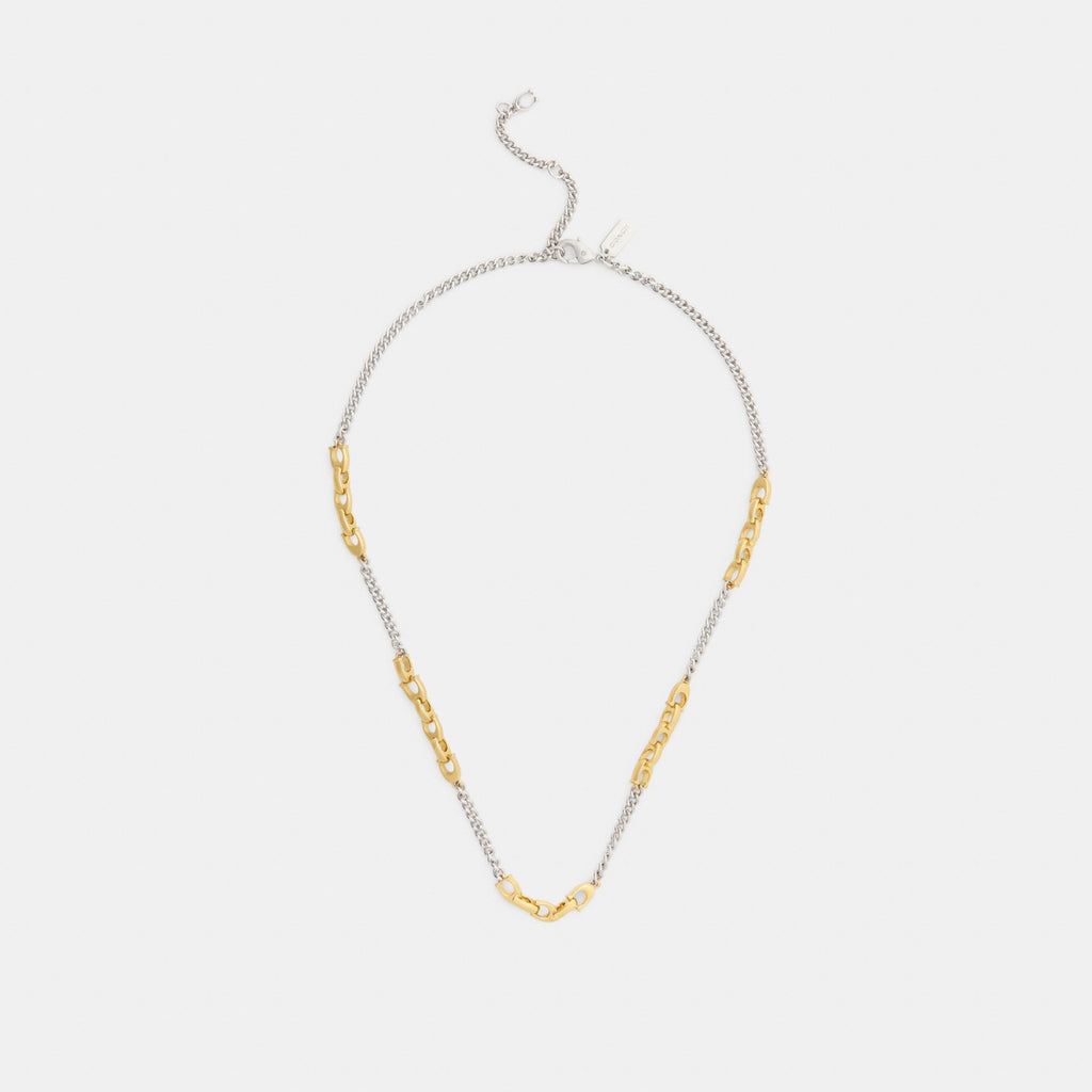 Coach Linked C Necklace - Gold/Silver (Women's)