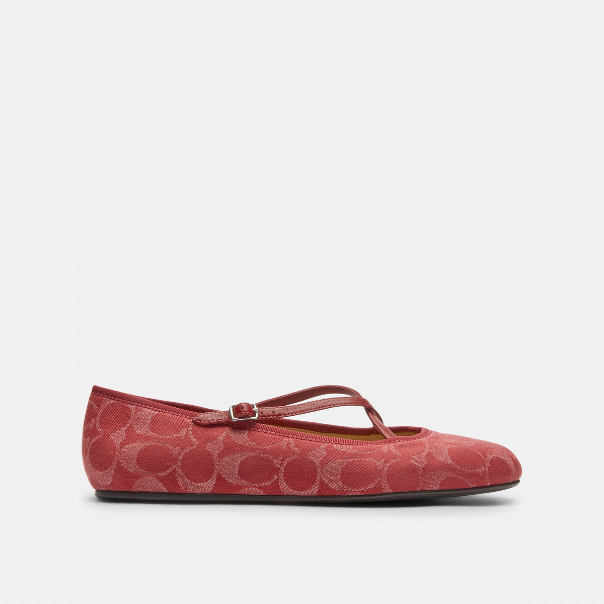 Coach Phoebe Ballet Flat In Signature Denim - True Red (2)