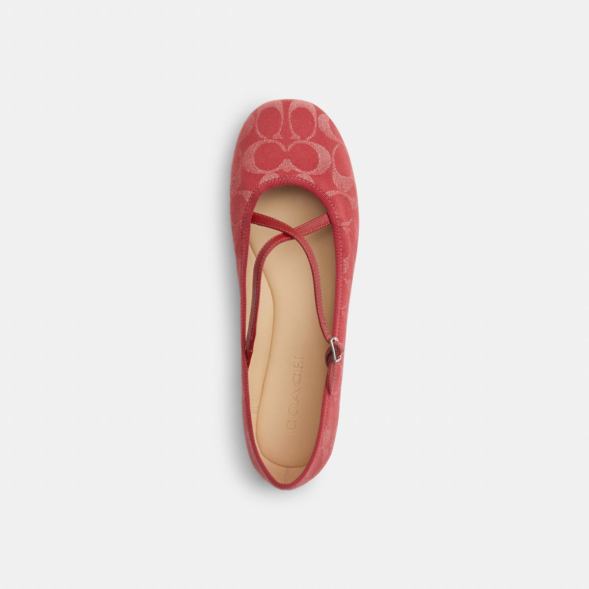 Coach Phoebe Ballet Flat In Signature Denim - True Red (3)