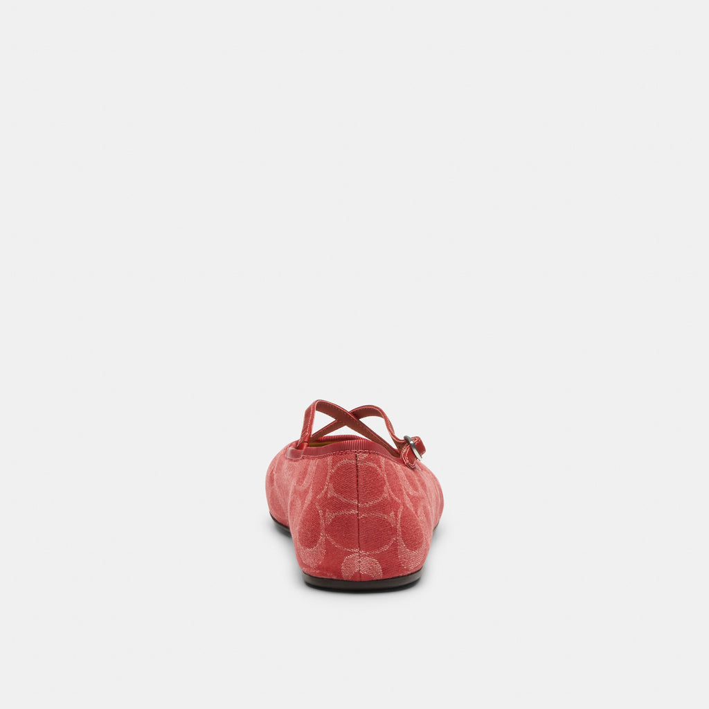 Coach Phoebe Ballet Flat In Signature Denim - True Red (4)