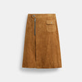 Coach Heritage Suede Midi Skirt - Brown (Women's)