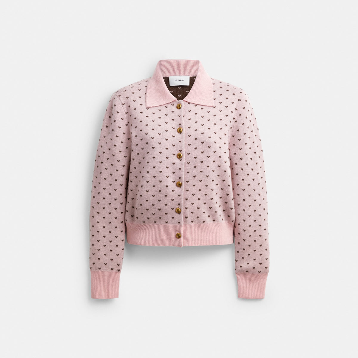 Coach Shrunken Heart Cardigan - Pink (Women's)
