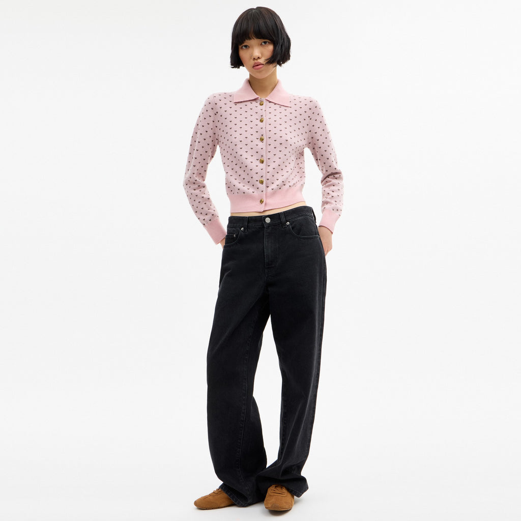 Coach Shrunken Heart Cardigan - Pink (Women's)