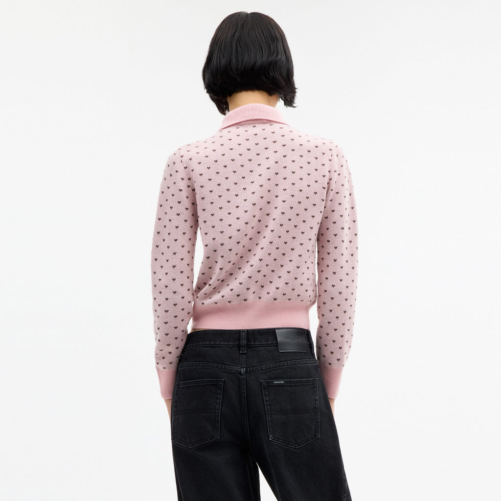 Coach Shrunken Heart Cardigan - Pink (Women's)