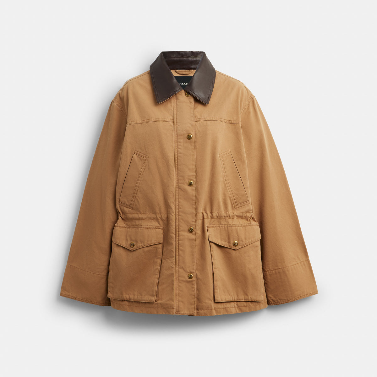 Coach Barn Jacket In Organic Cotton - Khaki
