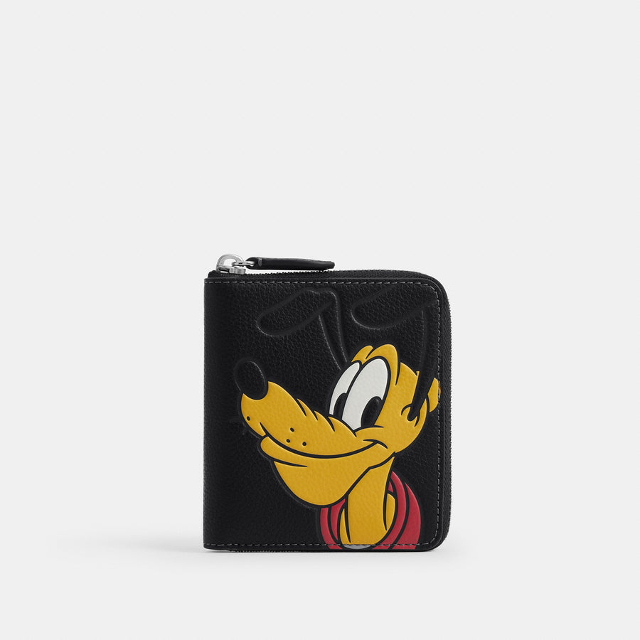 Coach Disney X Coach Zip Around Coin Wallet With Pluto - Black (Men's)