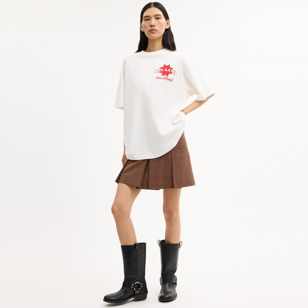 Coach Pizza Relaxed T-Shirt In Organic Cotton - Vintage Ivory (Women's)