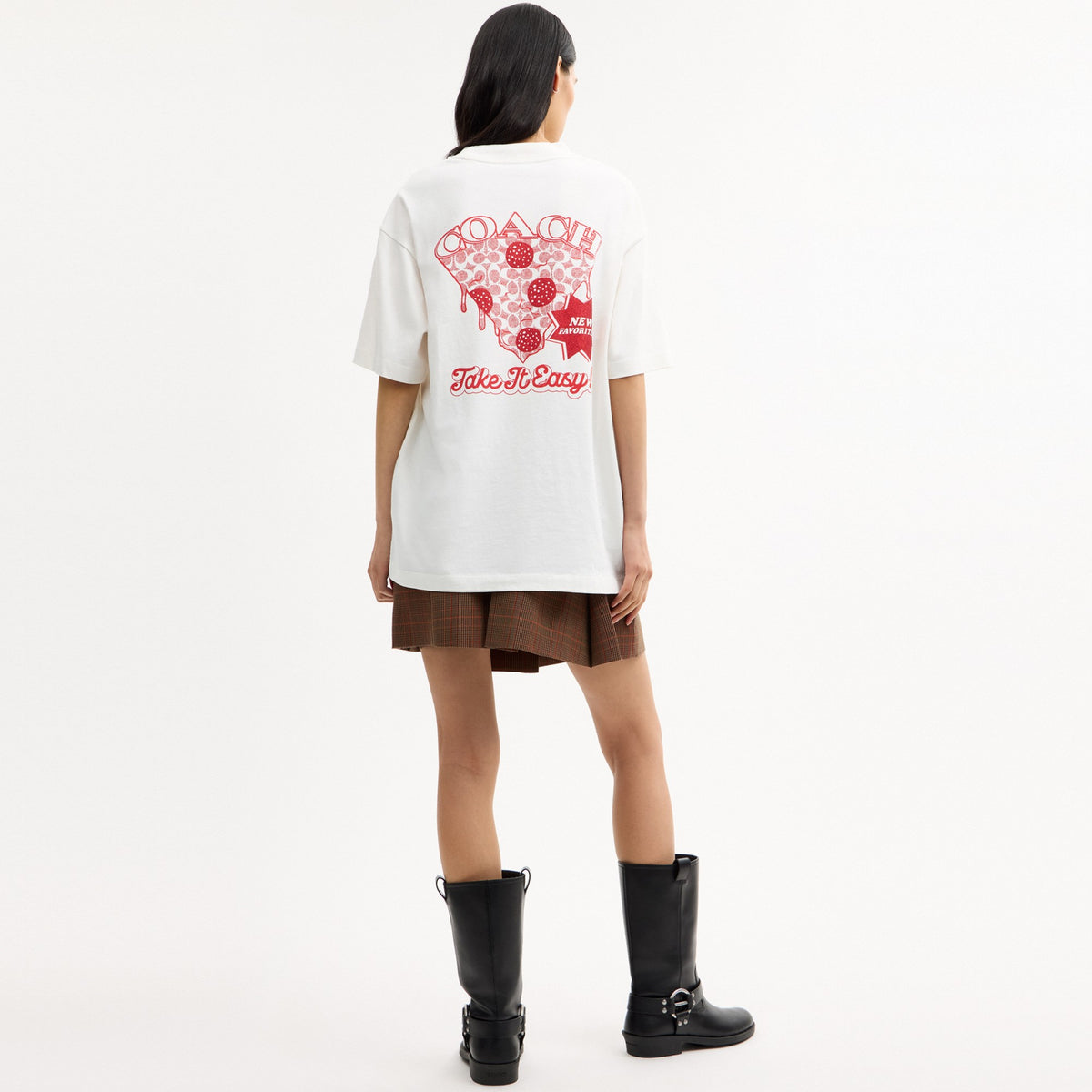 Coach Pizza Relaxed T-Shirt In Organic Cotton - Vintage Ivory (Women's)