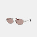 Coach C Hardware Metal Narrow Oval Sunglasses - Silver/Purple
