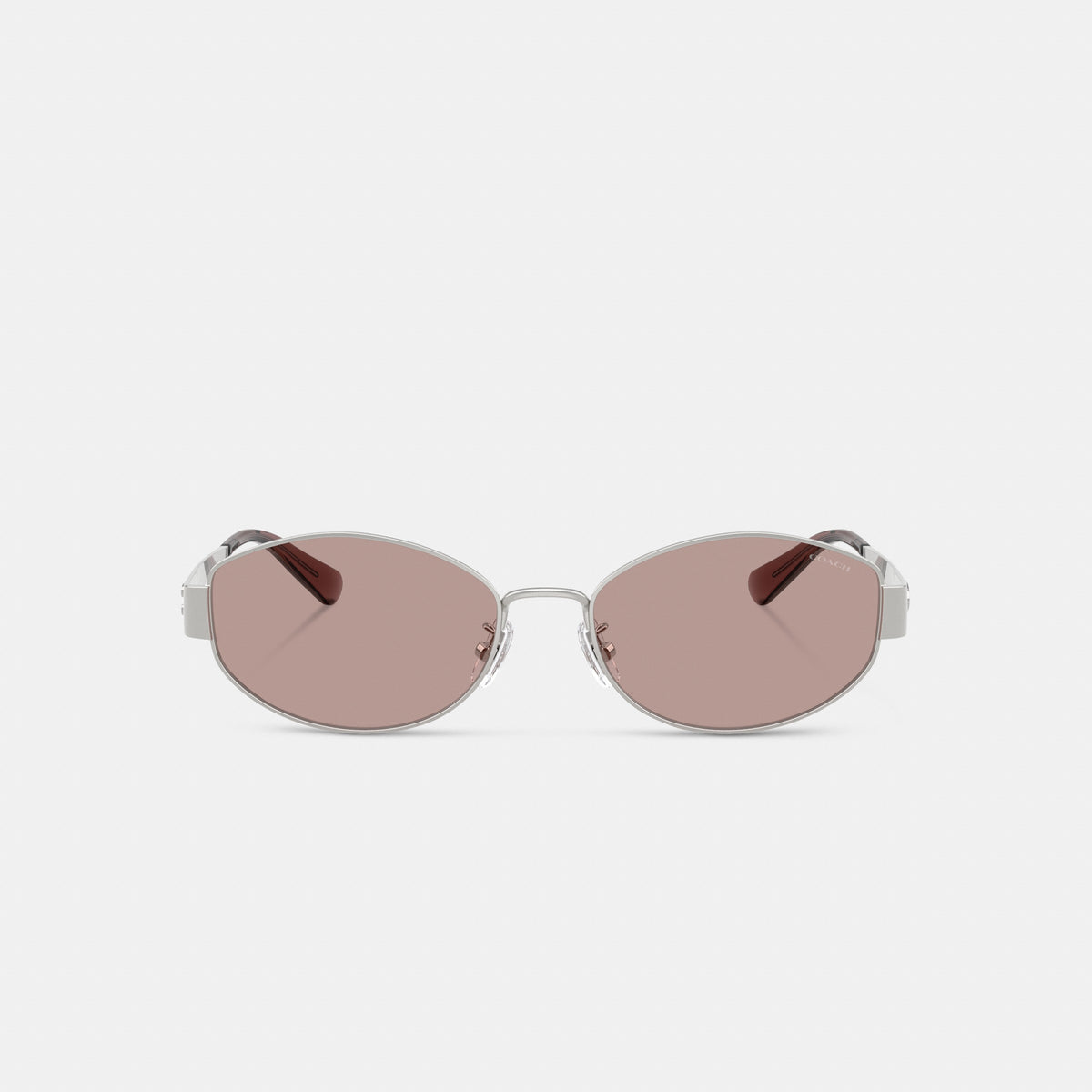 Coach C Hardware Metal Narrow Oval Sunglasses - Silver/Purple (2)