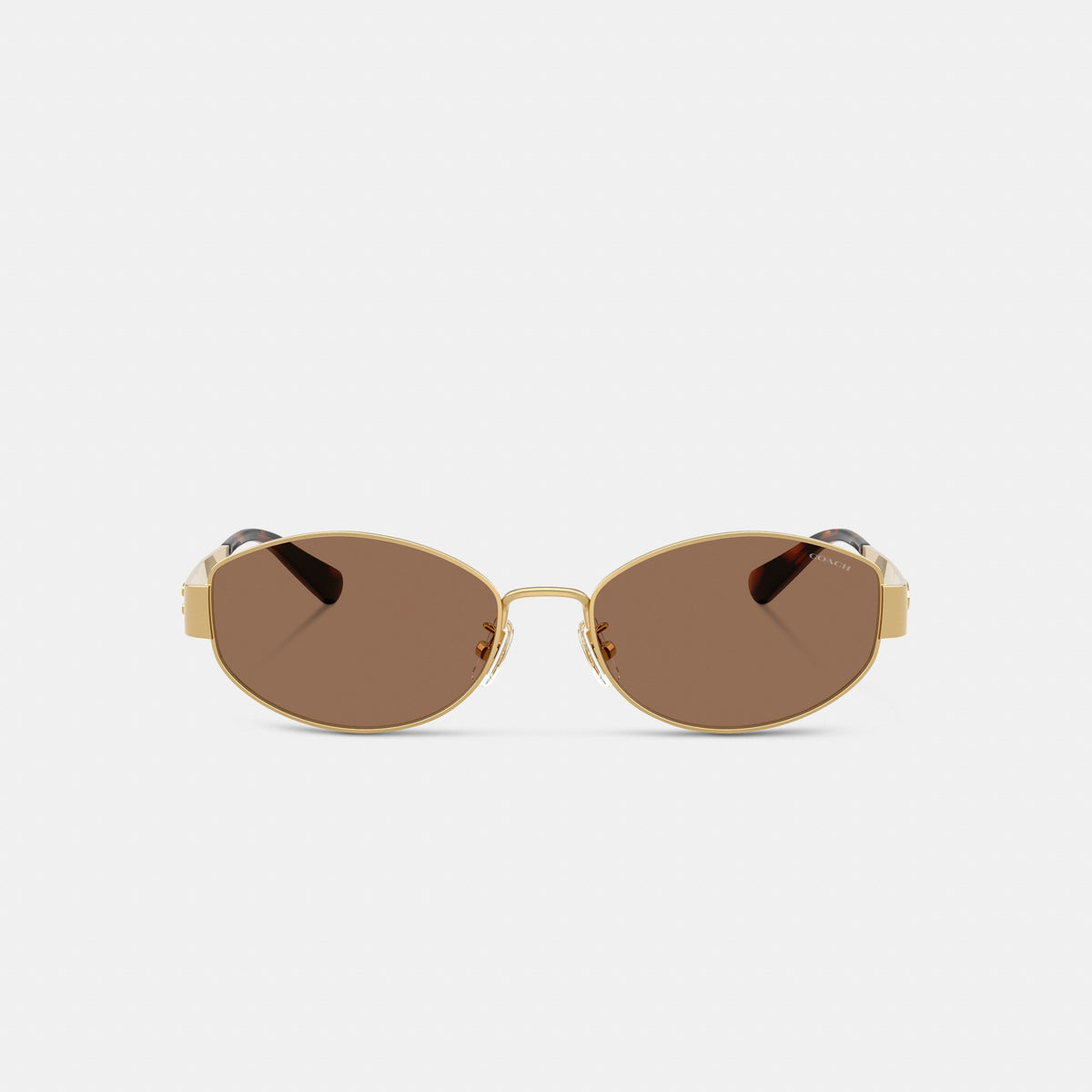 Coach C Hardware Metal Narrow Oval Sunglasses - Brass (2)