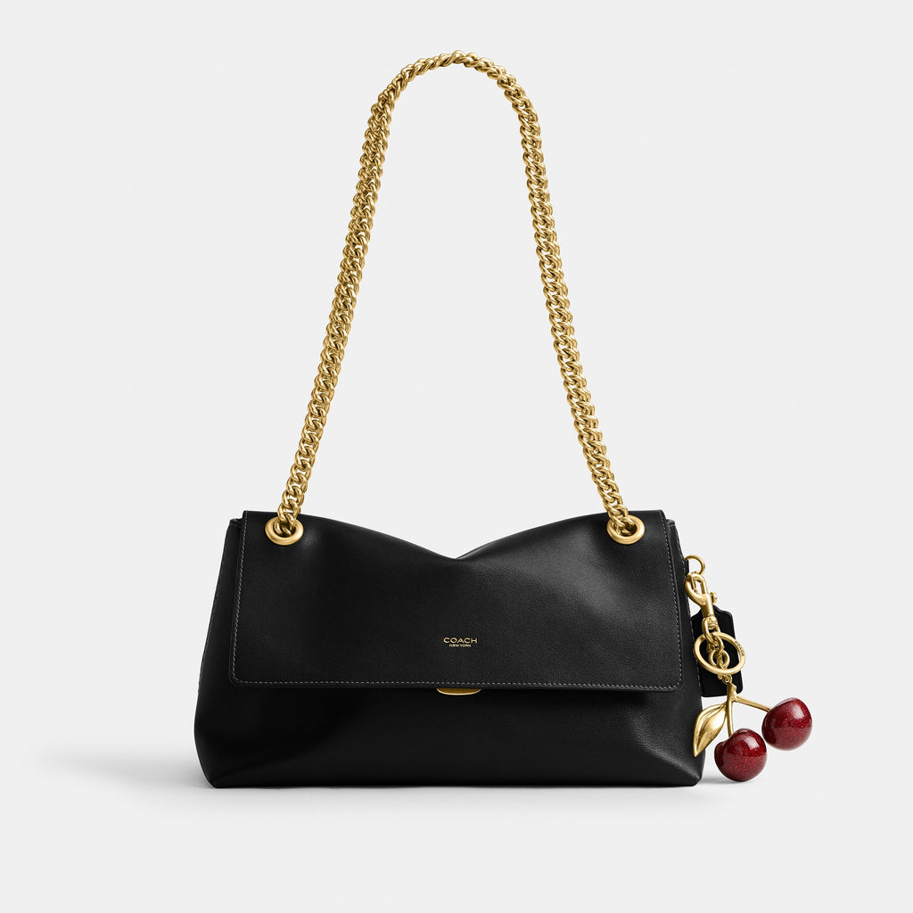 Coach Chelsea Shoulder Bag 30 With Chain - Brass/Black (8)