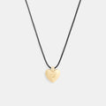 Coach Signature Heart Cord Pendant Necklace - Gold/Black