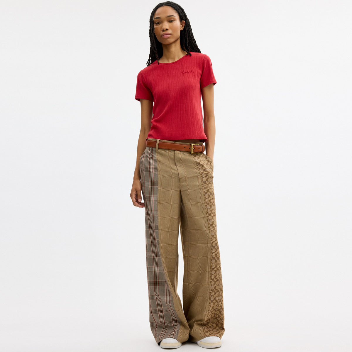 Coach Pointelle T-Shirt - Scarlet (Women's)