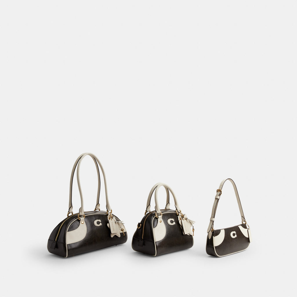 Coach Bowling Shoulder Bag - Black & White (Women's)
