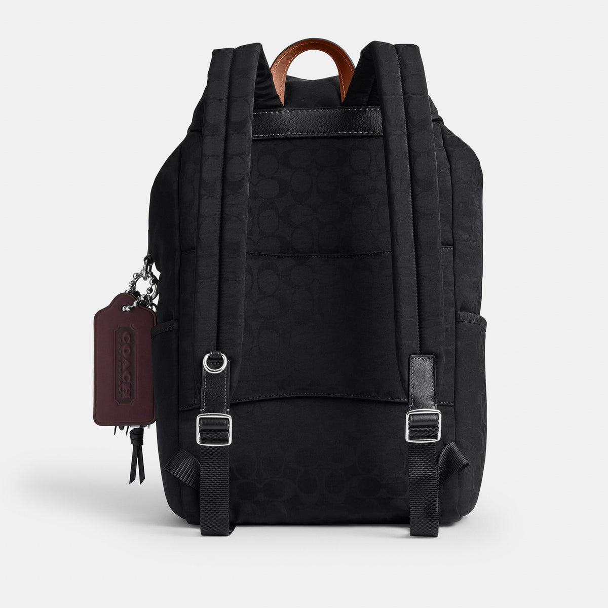 Coach Logan Backpack In Signature Nylon With Charms - Black (5)