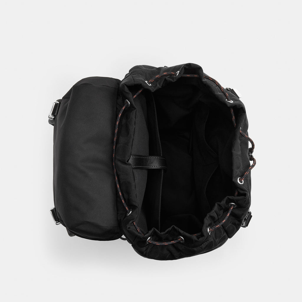 Coach Logan Backpack In Signature Nylon With Charms - Black (3)