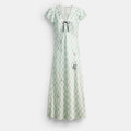 Coach Coach | Brain Dead Embroidered Gingham Dress - Light Green (Women's)