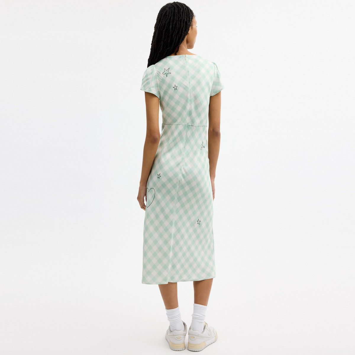Coach Coach | Brain Dead Embroidered Gingham Dress - Light Green (Women's)