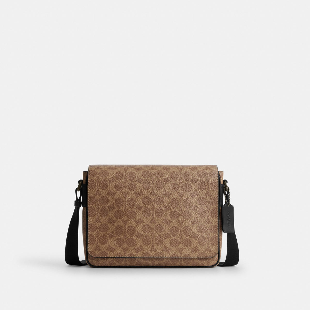 Coach Jack Messenger Bag In Signature Canvas - Gunmetal/Tan/Black