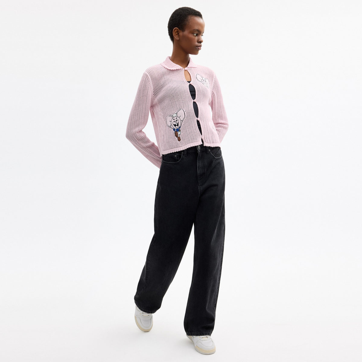 Coach Coach | Brain Dead Kachi Mouse Cardigan In Organic Cotton - Pink (Women's)