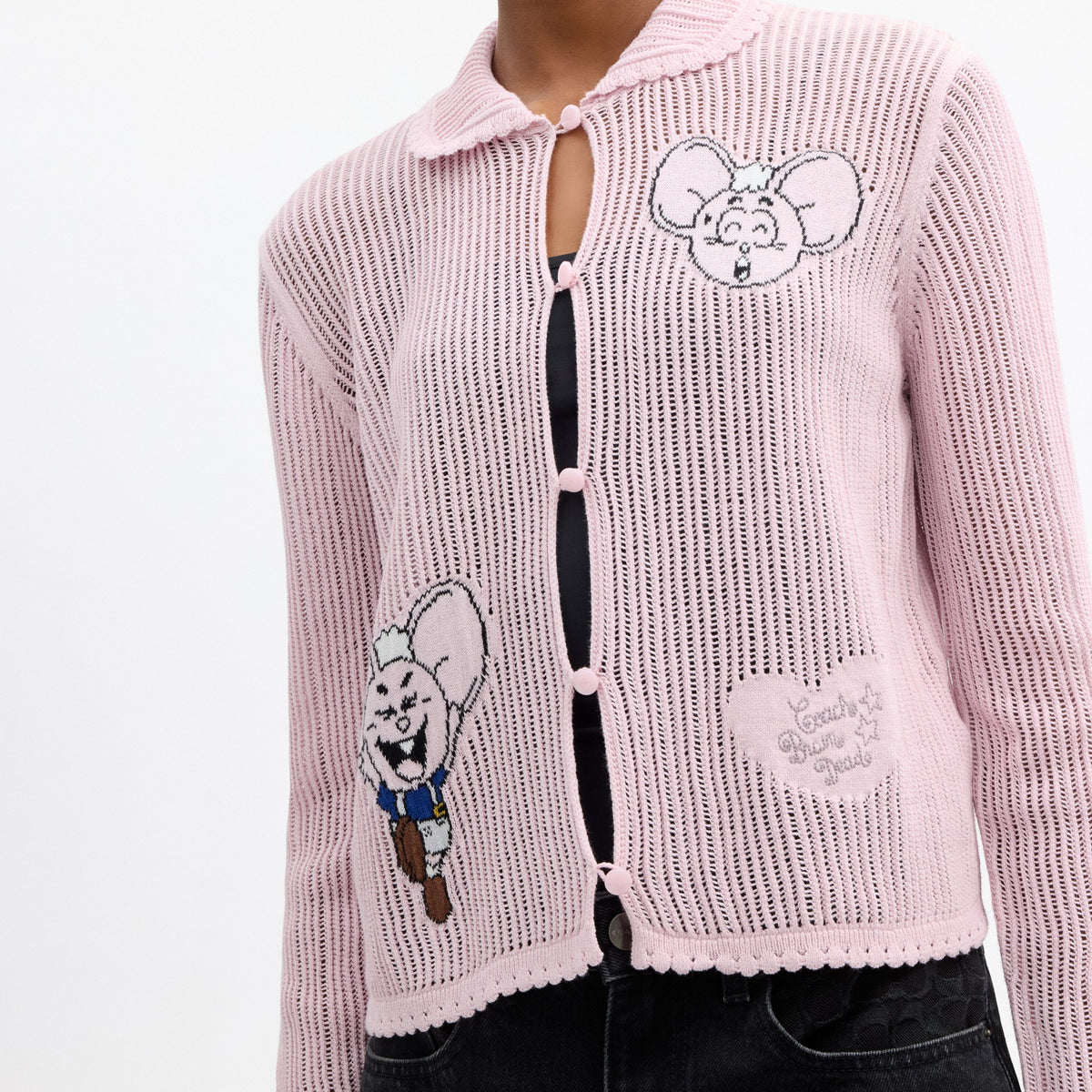 Coach Coach | Brain Dead Kachi Mouse Cardigan In Organic Cotton - Pink (Women's)