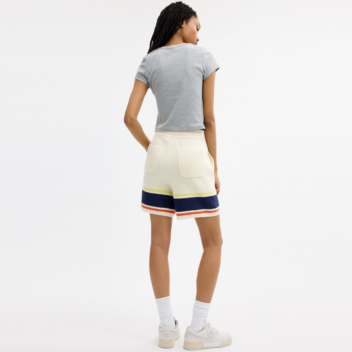 Coach Coach | Brain Dead Striped Knit Shorts - Cream Multi (Women's)