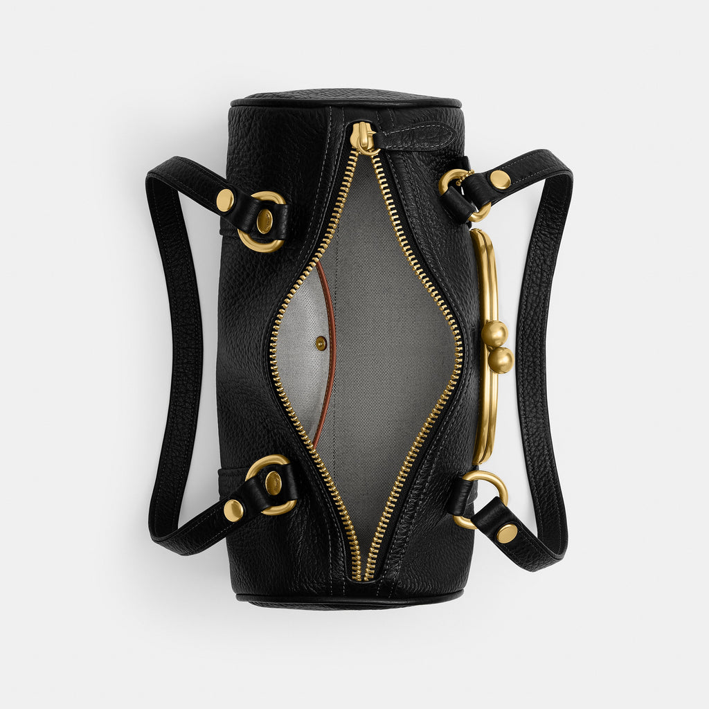 Coach Kisslock Barrel Bag - Brass/Black (3)
