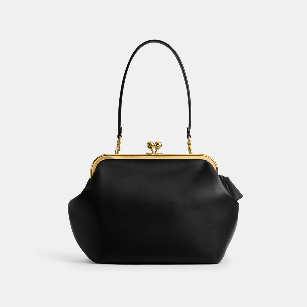 Coach Kisslock Frame Bag 27 - Brass/Black (Women's)