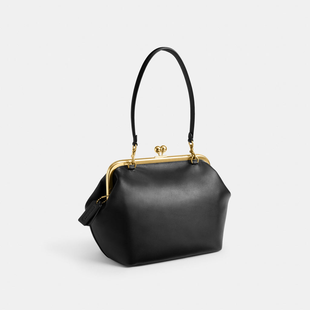 Coach Kisslock Frame Bag 27 - Brass/Black (Women's)