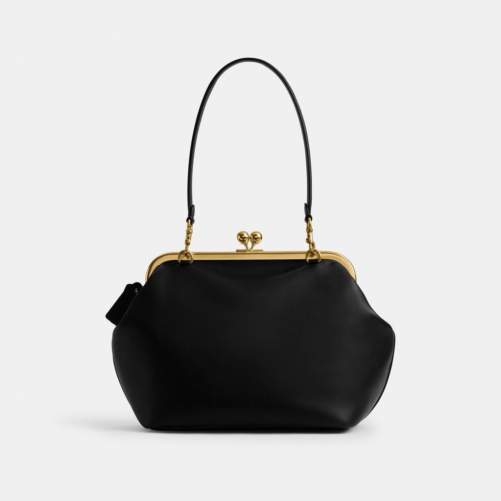 Coach Kisslock Frame Bag 27 - Brass/Black (Women's)
