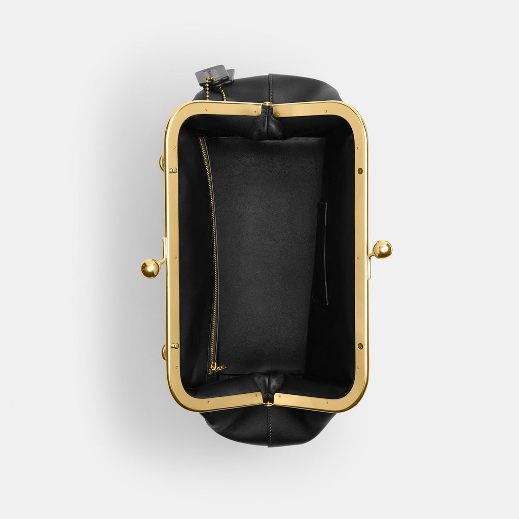 Coach Kisslock Frame Bag 27 - Brass/Black (Women's)